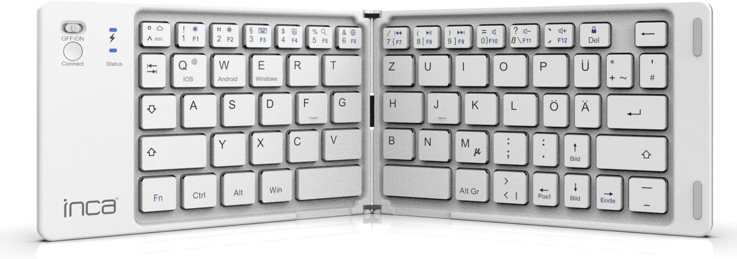 IBK-580BT Katlanabilir Bluetooth Klavye | Sessiz 67 Tuş Mini Taşınabilir iOS/Android/Windows Uyumlu