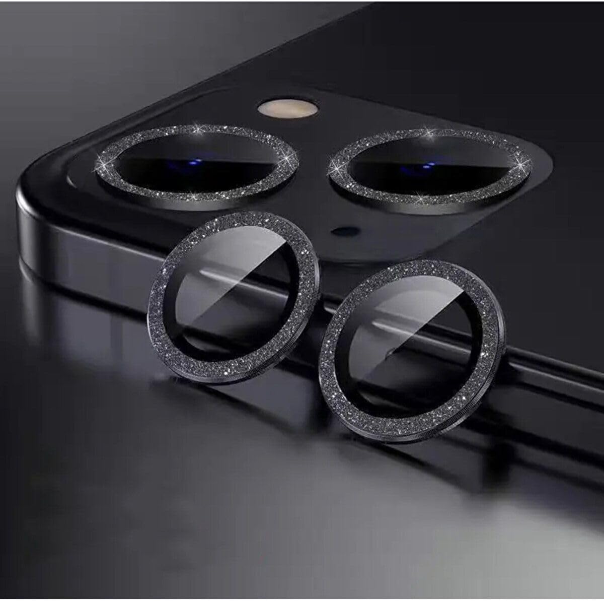 Iphone 14 14 Plus 15 15 Plus Birebir İle Uyumlu Kamera Lens Koruyucu Cam, Simli Siyah