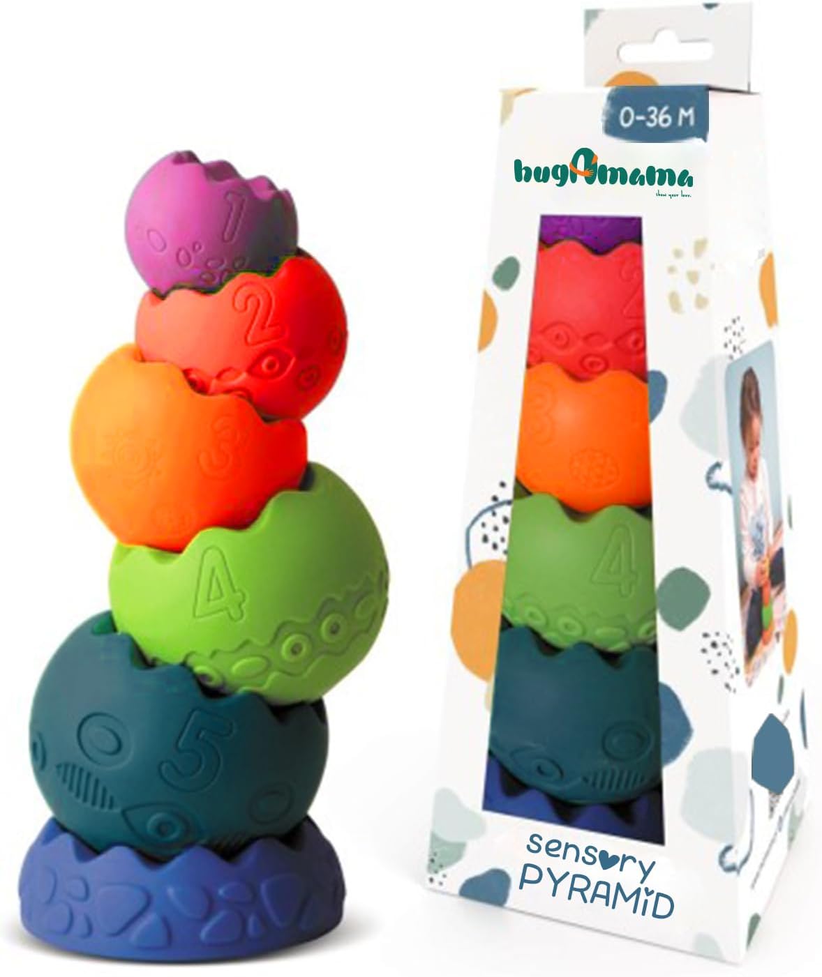 Alternative view of Sensory Yumuşak Piramit: Duyusal Denge Oyuncağı | Üst üste dizme oyunu | alfabe rakamlar ve renkleri öğretir | bebek denge dizme istifleme oyuncak | Montessori tipi | Motor becerileri ve zihinsel