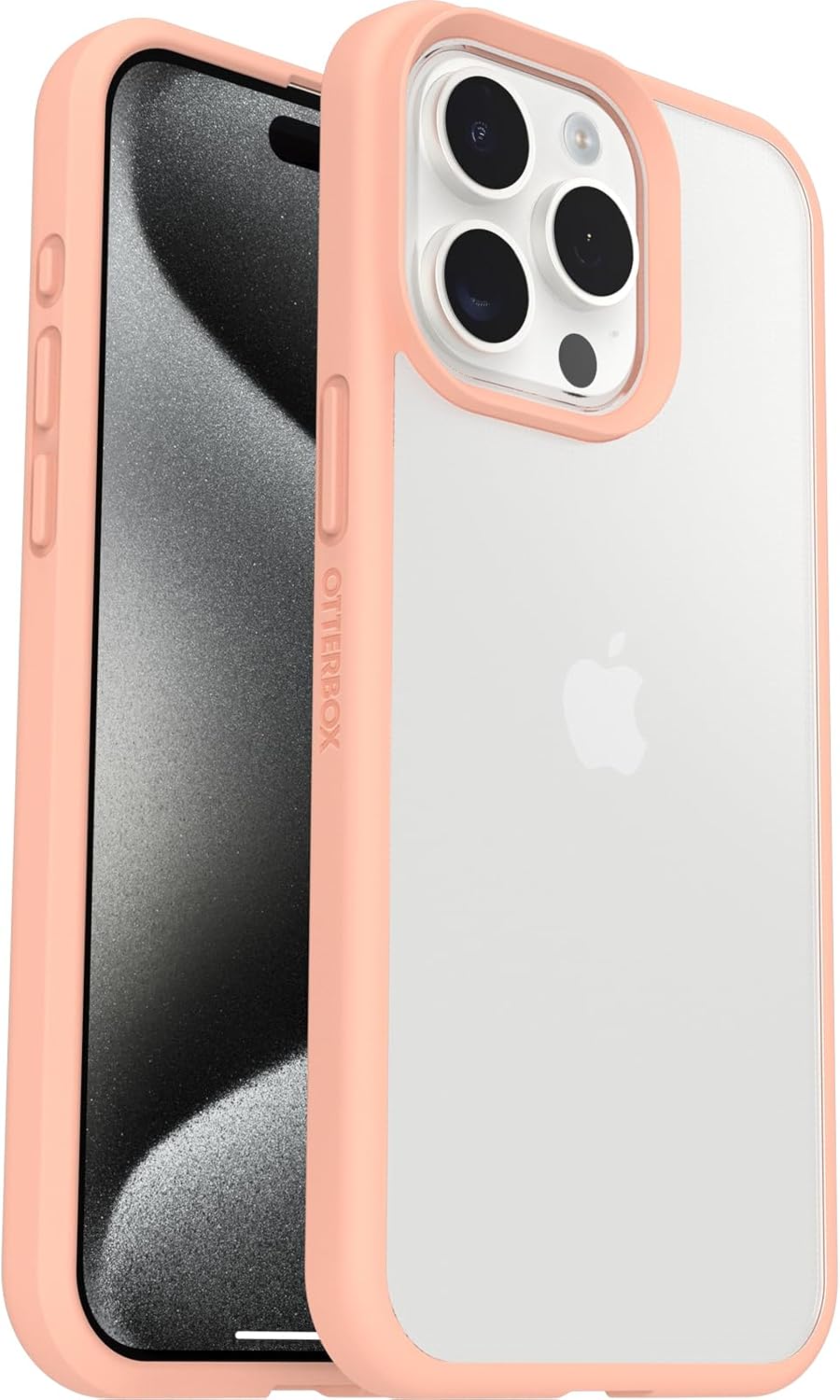 Apple iPhone 15 Pro Max Sleek Kılıf, Şeffaf/Şeftali - Görsel 3