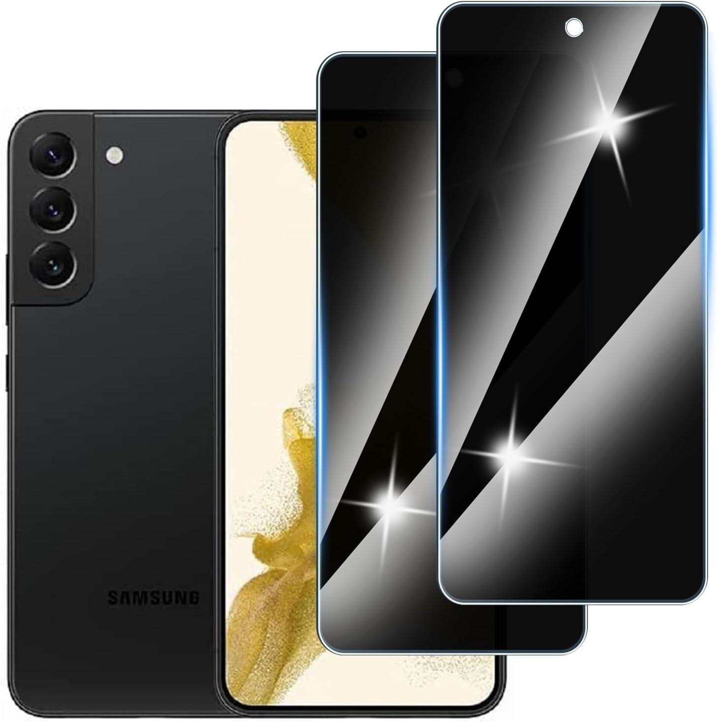 Galaxy S22 Plus Privacy (Hayalet) Ekran Koruyucu – 2 Adet - 9H Seramik Cam, Yan Görünme Engelleyici, Tam Kaplama - Görsel 2