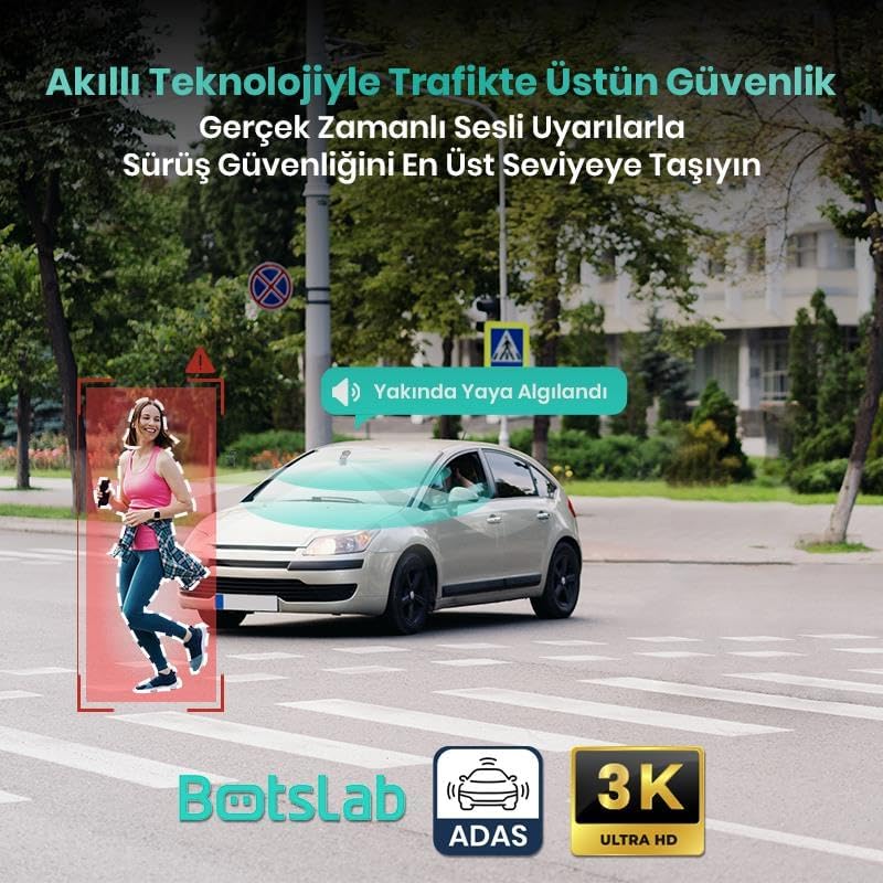 G300H Pro ADAS 3K Ön+Arka WiFi+GPS 150° Geniş Açı Gece Görüşlü Araç İçi Kamera Dash Cam Araç Kamerası+WDR+LCD Ekran+G-Sensör+Sesli Kontrol - Görsel 3