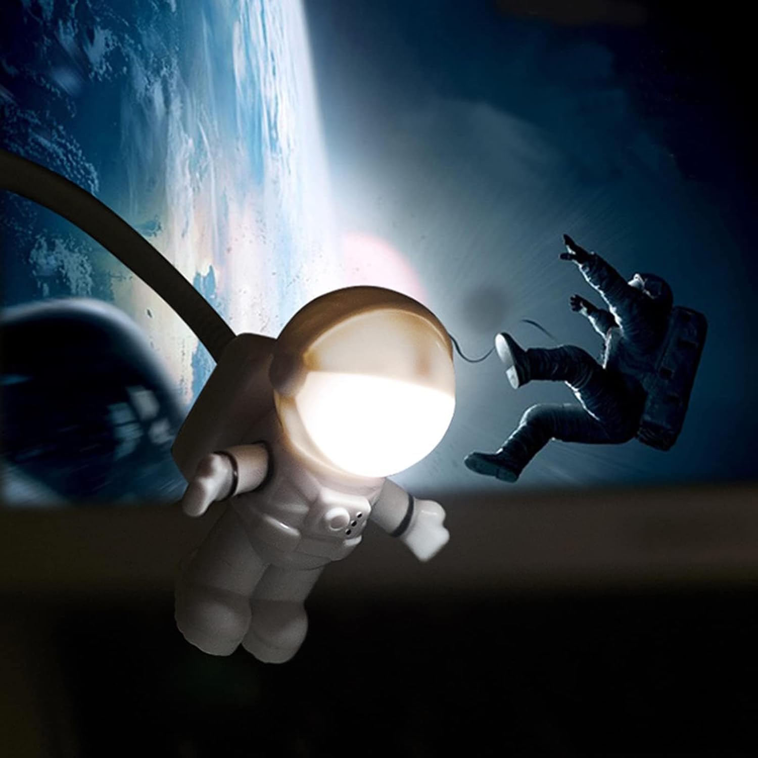 Yaratıcı Astronot USB Işık Esnek USB Led Işık Dizüstü Bilgisayar, Masaüstü, PC ve MAC Bilgisayar için, Güç Bankası veya Dizüstü Bilgisayardan Güç - Görsel 3