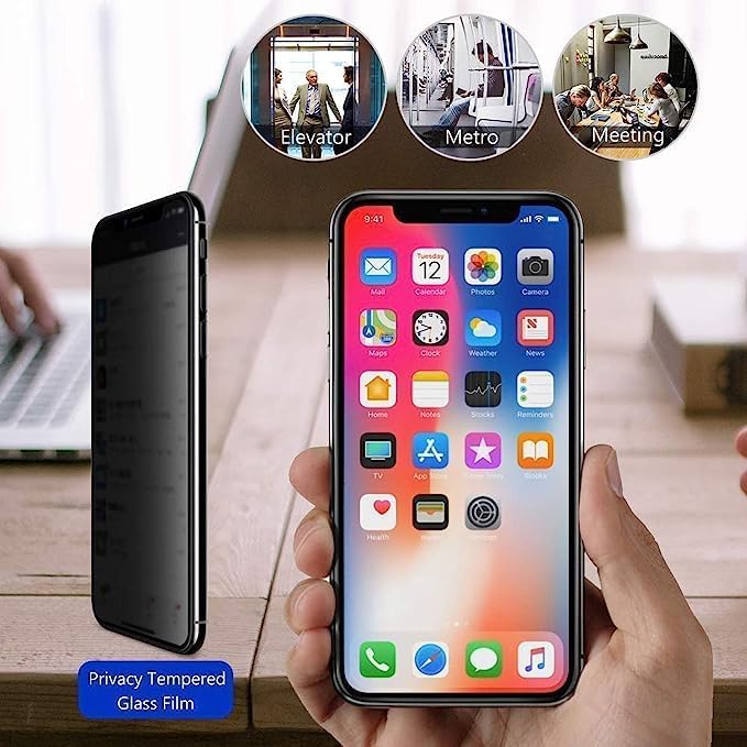İPhone 13-14 Uyumlu Hayalet Ekran Koruyucu Gizli Yandan Görünmeyen Full Ekran Koruyucu Cam, Tam Gizlilik Tam Koruma. - Görsel 2
