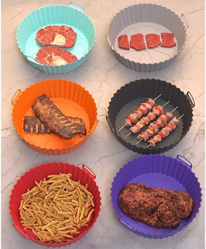 Airfryer Silikon Pişirme Kabı 20x5 Cm Bpa içermez Airfryer Pişirme Kağıdı, Yapışmaz Kolay Temizlenir, Silikon Pişirme Kalıbı (TURUNCU) - Görsel 2