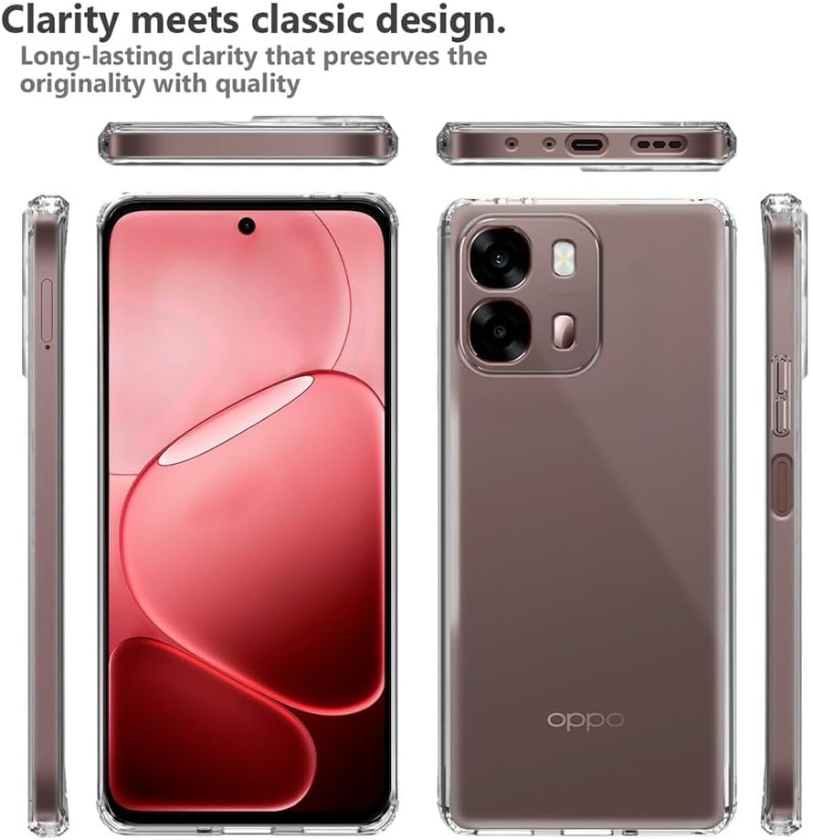 Ehr. Oppo A6 Pro 4G ile Uyumlu Kılıf, 2mm Kalınlaştırılmış Şeffaf Silikon, Darbe Emici Kamera Korumalı Esnek Arka Kapak - Görsel 3