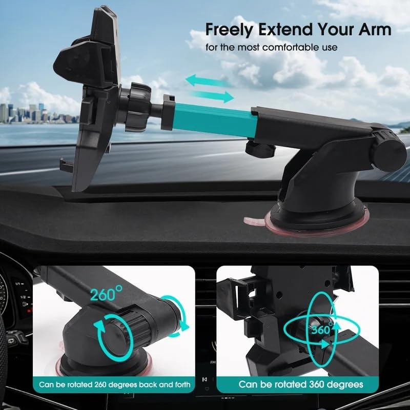 Araç İçin Telefon Tutucu, 360 Derece Dönebilen, Tüm Telefonlara Uyumludur, Suv, Tır, Kamyonet, Pick Up, Panelvan İçin Extra Uzun Teleskopik Tutucu