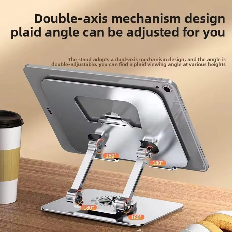 Alternative view of 360 Derece Dönebilir Laptop ve Tablet Standı – Paslanmaz Çelik, Ayarlanabilir Yükseklik, Katlanabilir Masaüstü Bilgisayar Standı, iPad ve MacBook Uyumlu Ergonomik Raf-Dizüstü Pc (Tablet Standı)