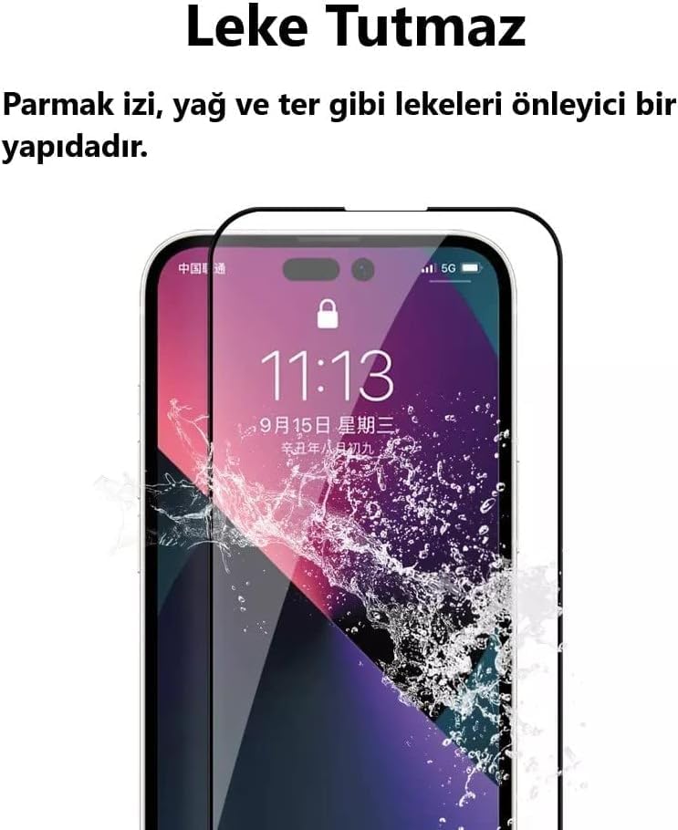 iPhone 16 Pro için Ekran Koruyucu ESD Antistatik Toz Tutmayan Tam Kaplayan Toz Korumalı Parmak İzi Karşıtı 9H Premium Temperli Apple iPhone 16 Pro için Kırılmaz Cam 9D Ekran Koruyucu - Görsel 2