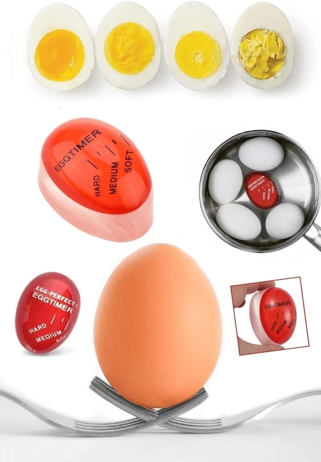 Renk Değiştiren Yumurta Zamanlayıcı Yumurta Haşlama Derecesi Dublör Yumurta Pişirme Aleti Egg Timer - Görsel 3