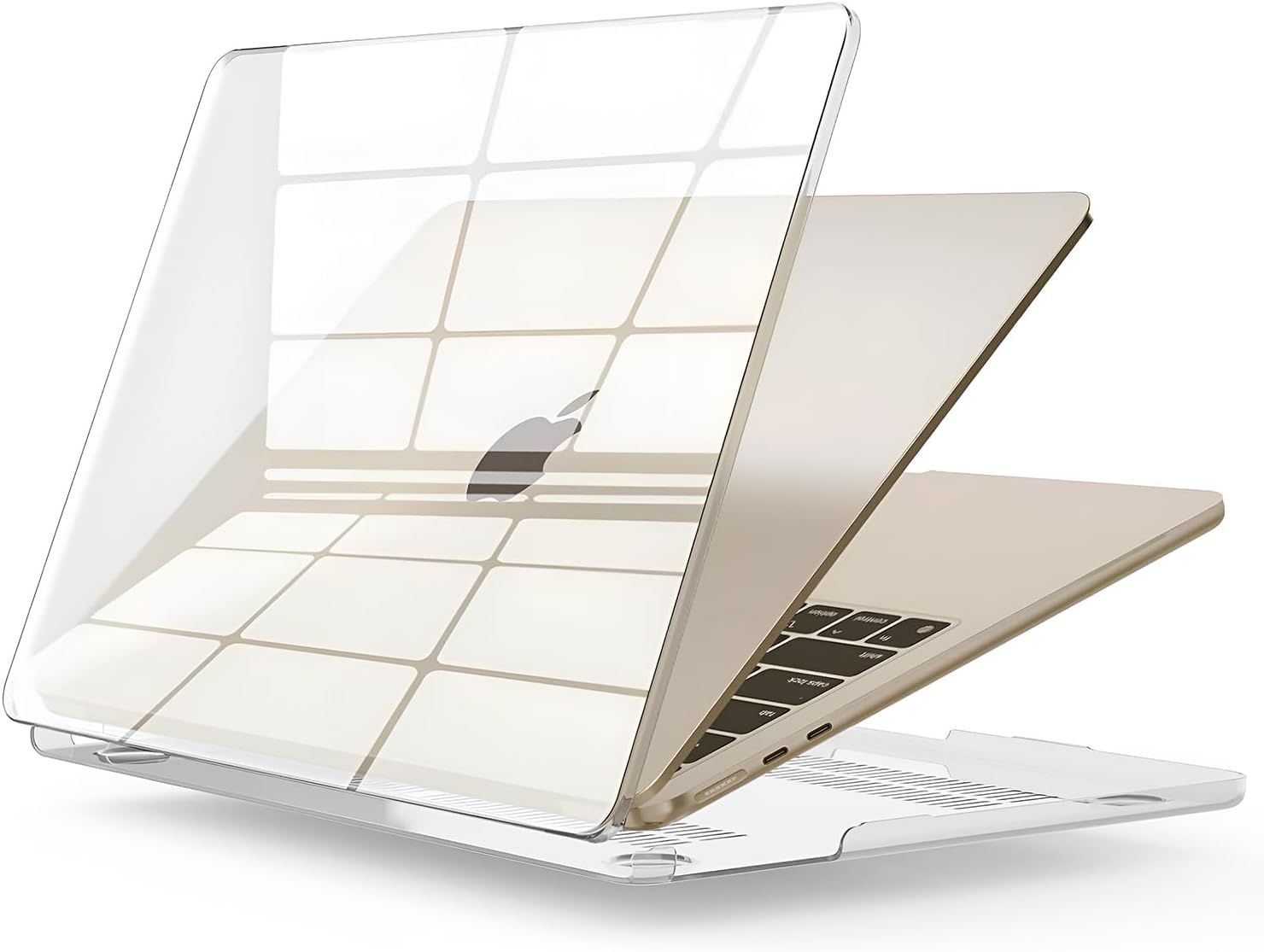 Alternative view of MacBook Air 15,3 ile Uyumlu M5 (A3448) M4 (A3241) M3 (A3114) M2 (A2941) Polikarbonat Sert Koruyucu Çizilme ve Darbe Önleyici Kılıf (Super Şeffaf, 15 inç 2023-2026)