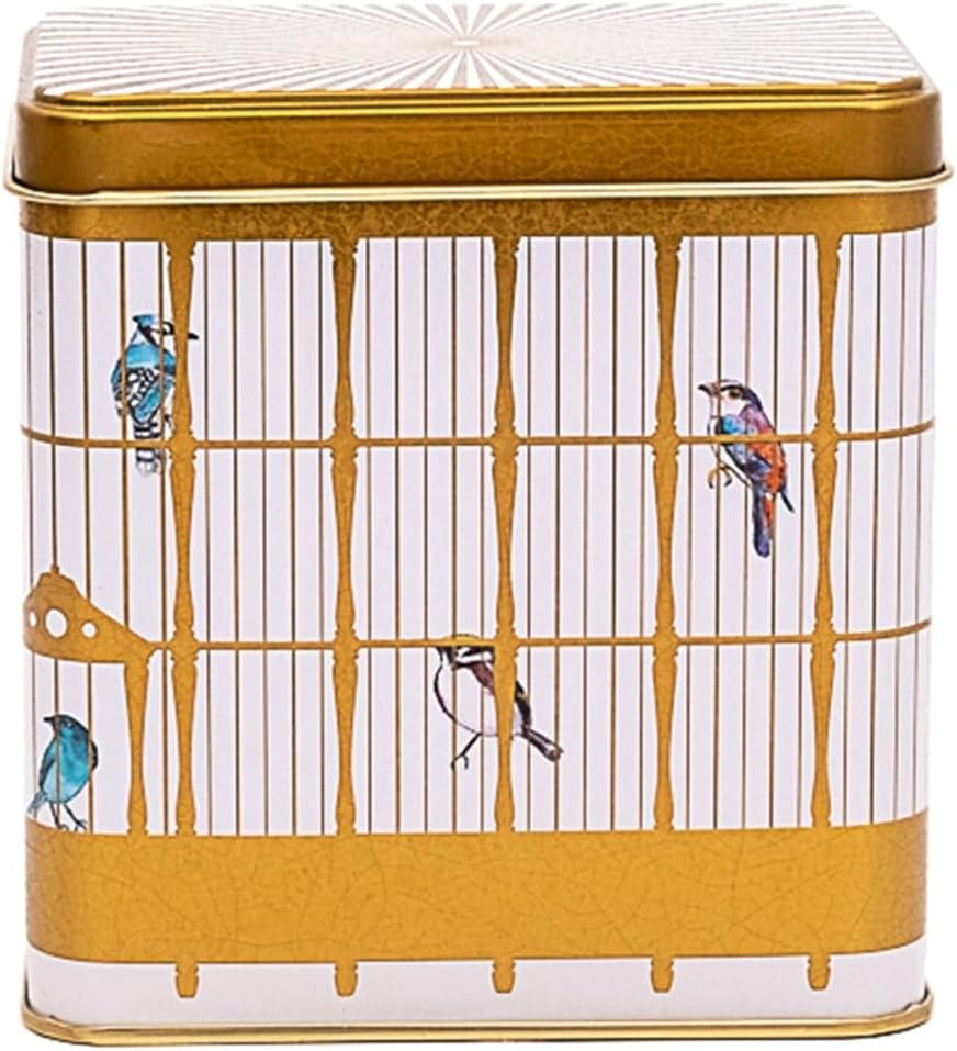 EVLE-Er205-t7 Bird Cage Desenli Kare Metal Saklama Kabı 9x9 Cm (Bird Cage) - Görsel 2