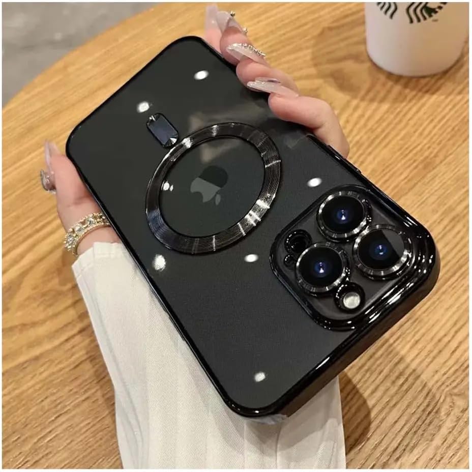 Alternative view of & AKSESUAR iPhone 14 Pro için Magsafe ile Uyumlu Arka Kısmı Parlak Şeffaf Yapıya Sahip Kenarları Silikon Yapılı Güçlendirilmiş Mıknatıslı Kamera Lens Koruyuculu Wireless Kablosuz Şarj