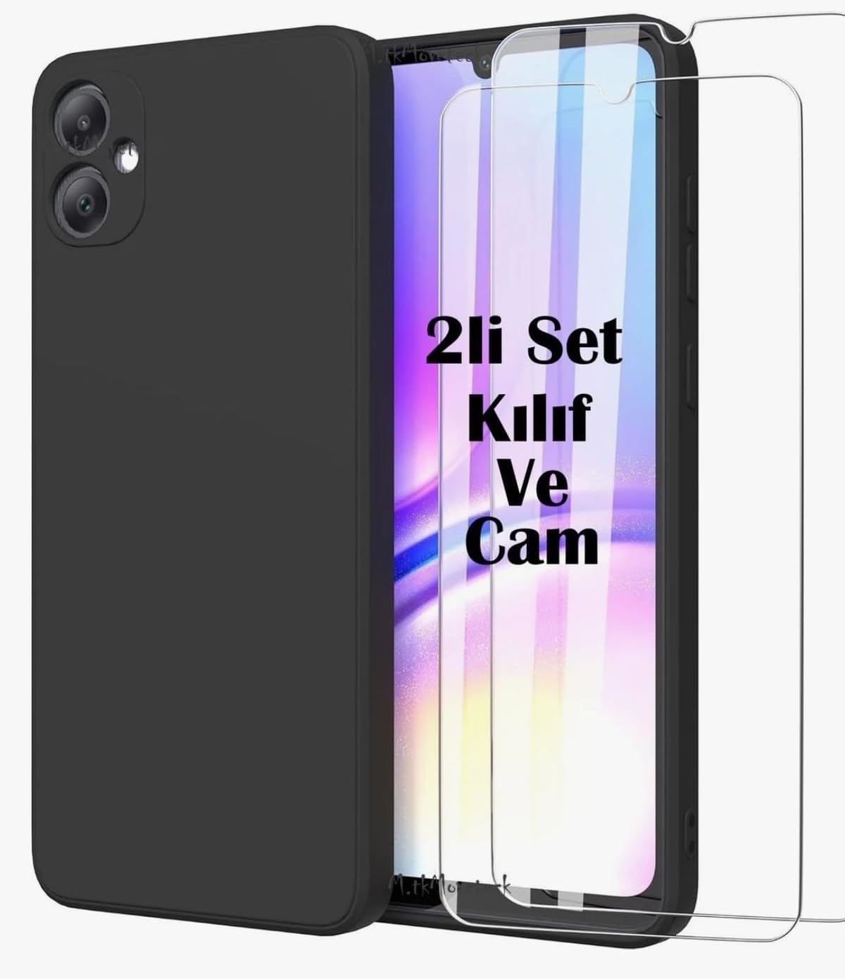 - Galaxy A07 ile uyumlu Kılıf Kamera Korumalı Yumuşak Renkli Silikon + 9H Ekran Koruyucu Cam 2in1 Set - Görsel 3