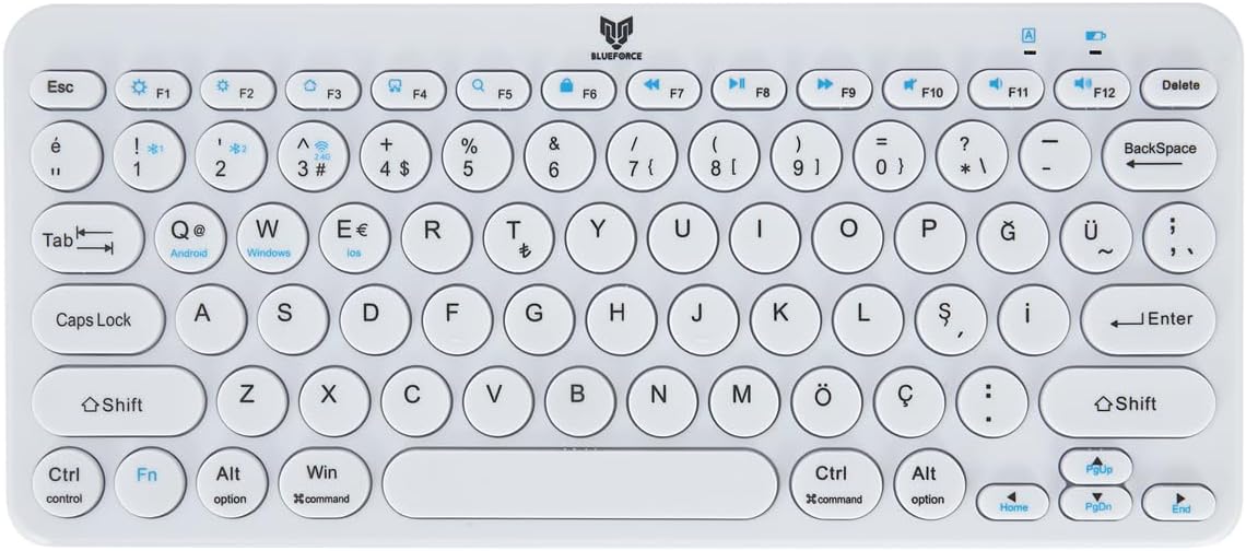 Alternative view of Blueforce Bt-k95 2,4Ghz Wireless + Bluetooth Kablosuz Klavye Gümüş Çift Modlu