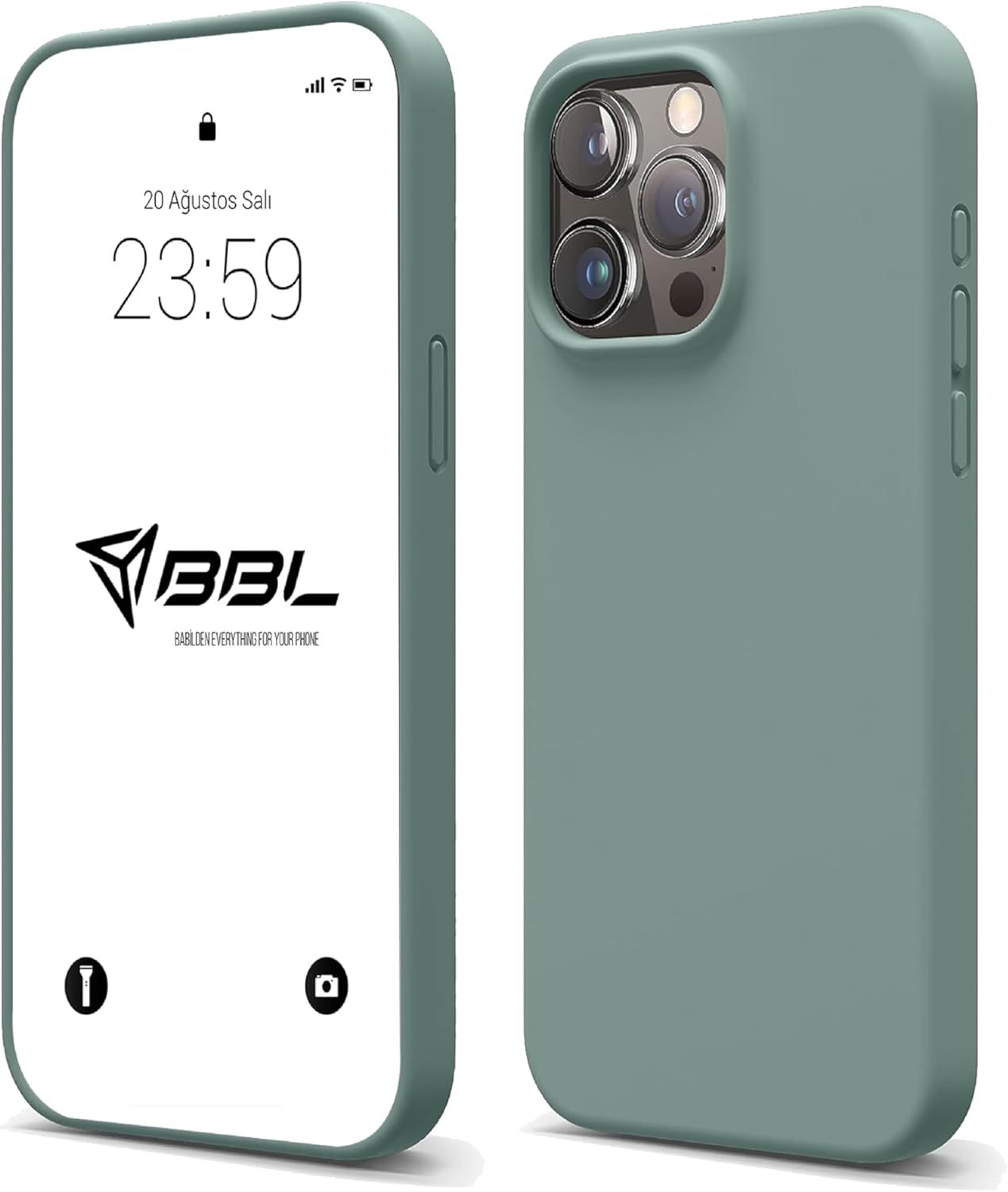 iPhone Kılıf İnce Sıvı Silikon 3 Katmanlı Tam Kaplamalı Yumuşak Jel Kauçuk Kılıf Kapak (Yeşil, iPhone 13 Pro) - Görsel 2