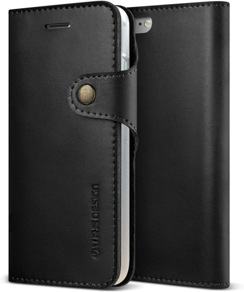 VRS83356 iPhone 8/7 Native Diary, İki Katmanlı Deri Cüzdan Kılıf, Black - Görsel 2