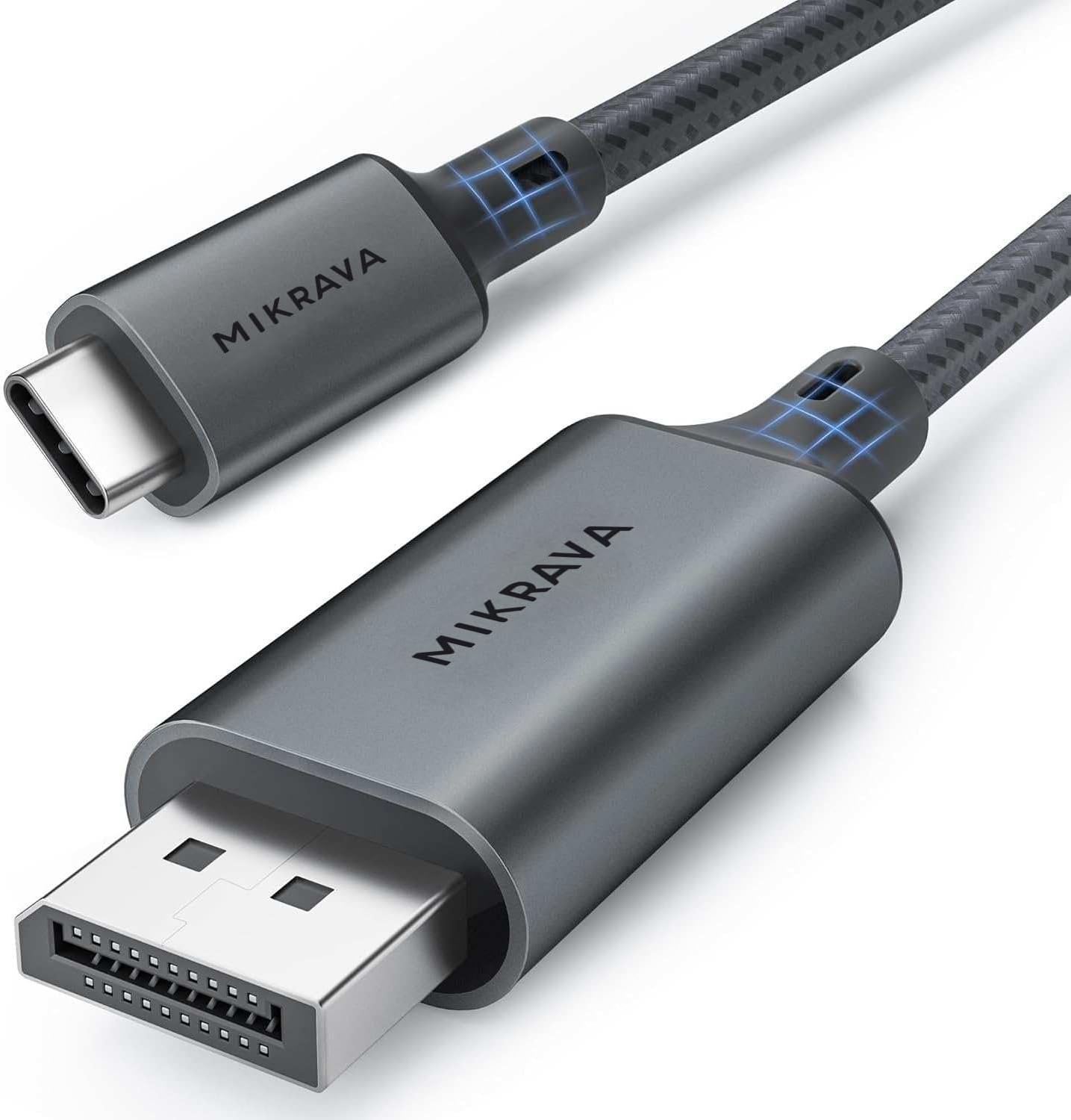 Alternative view of USB C DisplayPort 1.4 Kablo (8K@60Hz, 4K@240Hz, 2K@360Hz) HDR HDCP Type C to DP [Thunderbolt 5/4/3, DeX Mode Uyumlu], iPhone 15/16/17 Pro, MacBook, iPad Pro/Air,  S25 Uyumlu (2 Metre)