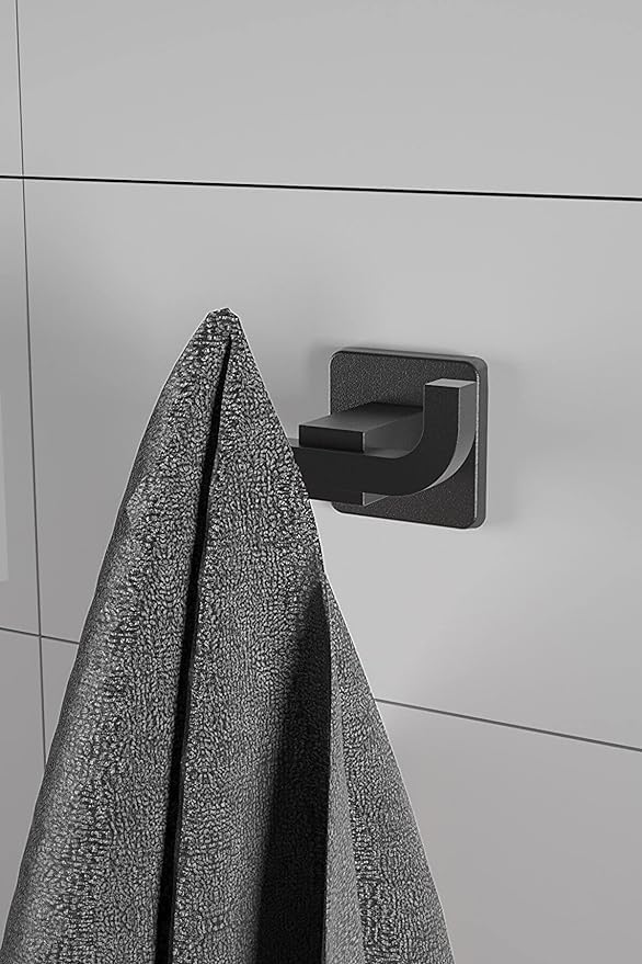 Alternative view of Ardini Turmalin İkili Metal Askılık Banyo Tuvalet Mutfak Bornozluk Havluluk Mat Siyah Ömür Boyu Paslanmaz