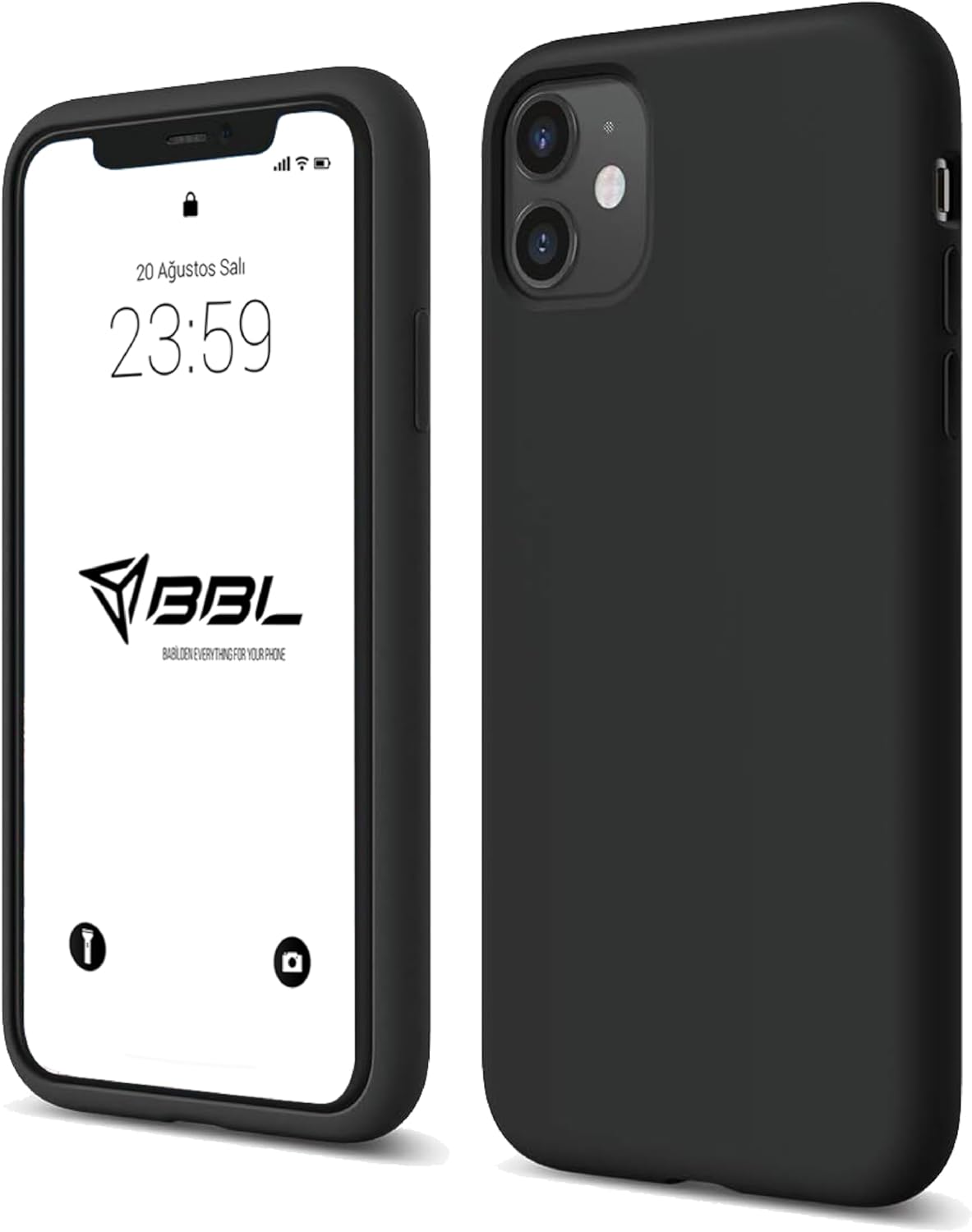 iPhone Kılıf İnce Sıvı Silikon 3 Katmanlı Tam Kaplamalı Yumuşak Jel Kauçuk Kılıf Kapak (Siyah, iPhone 11) - Görsel 3