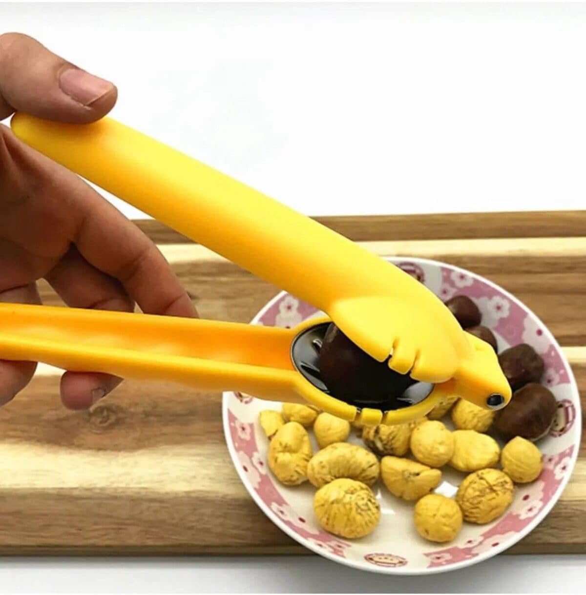 1 Adet Yeni Tasarım Ergonomik Paslanmaz Çelik Hazneli Kestane Kesici,Sarı