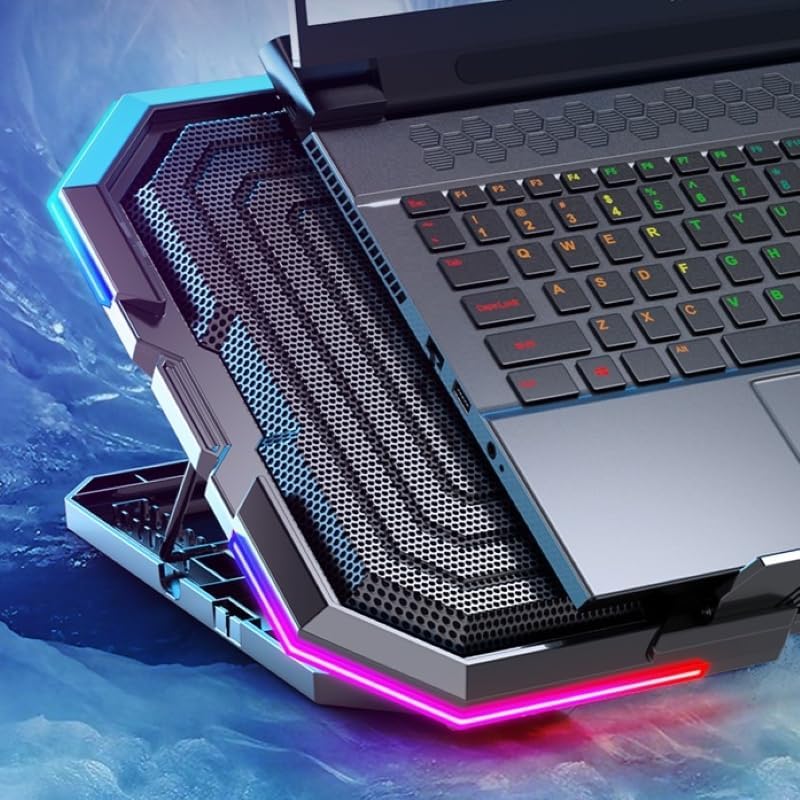 Classone Mila Serisi M6 R-TYPE 15-17 inch Uyumlu 2200 RPM, RGB Işıklı, 6 Fan, Telefon Stand, 2 USB Notebook Soğutucu Stand