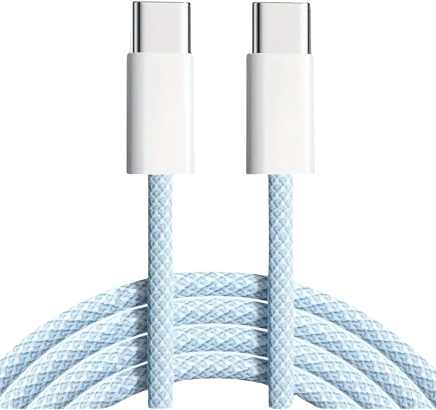 Type-C USB Şarj Kablosu, 60W Hızlı Şarj, 48 Telli Örgü Kablo, 2 Metre, Mavi - Görsel 2