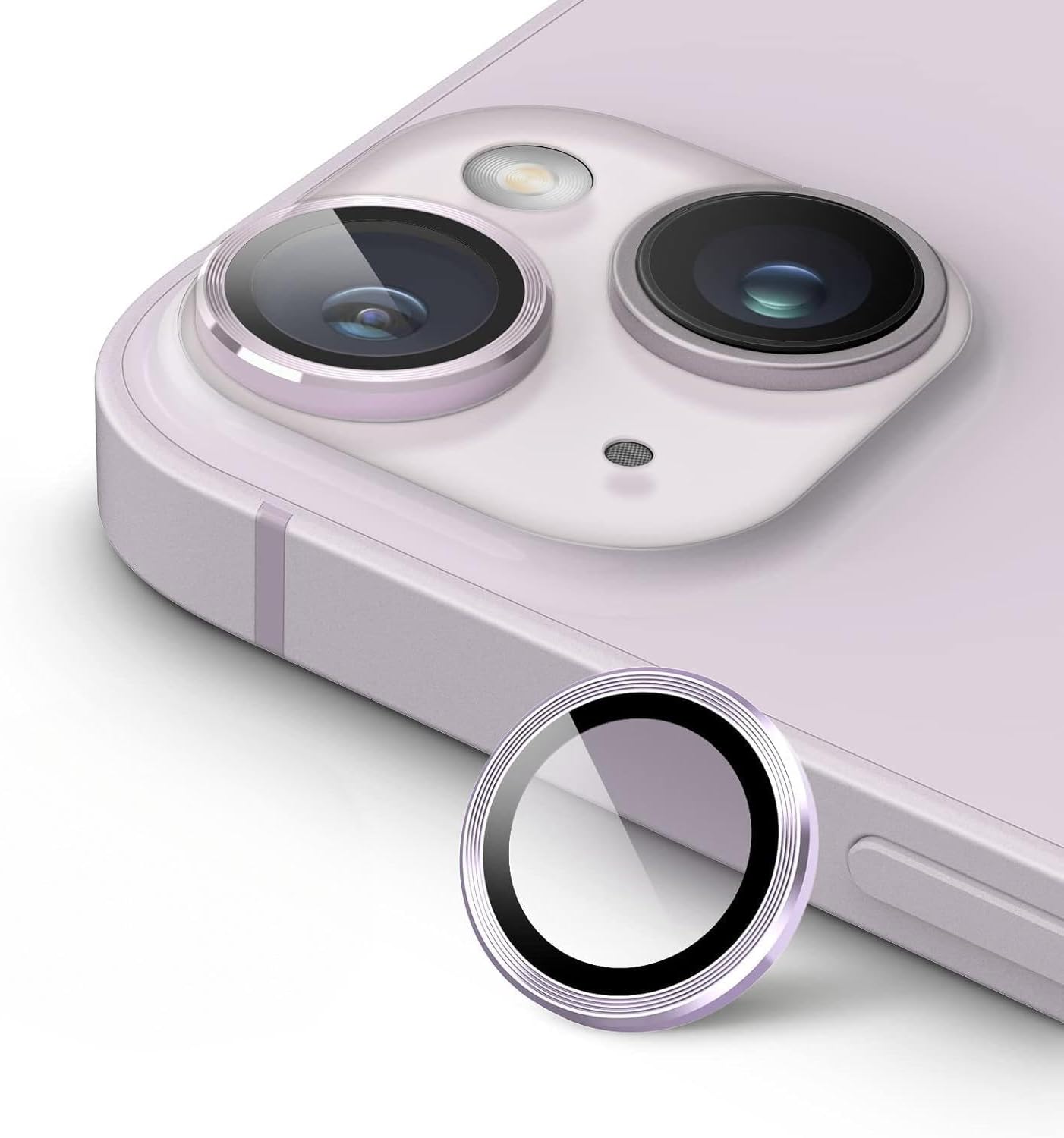 iPhone 14,14 Plus için, Kamera Lens Koruyucu, Basit Kurulum, HD Berrak Görüntü, Metal Çerçeve, 9H Temperli Cam, Çizilmeye Dayanıklı, Camera Lens Protector (Mor) - Görsel 3