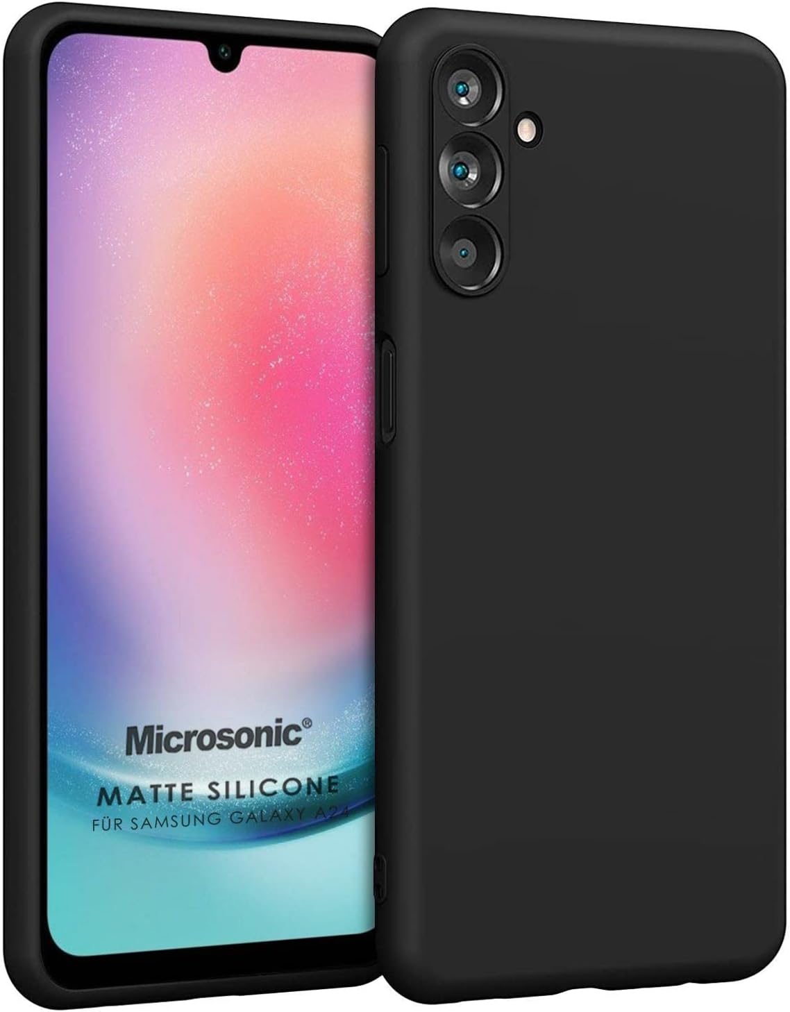 Matte Silicone  Galaxy M34 5G için Kılıf Siyah [Galaxy M34 5G ile Uyumlu Kılıf - Siyah]