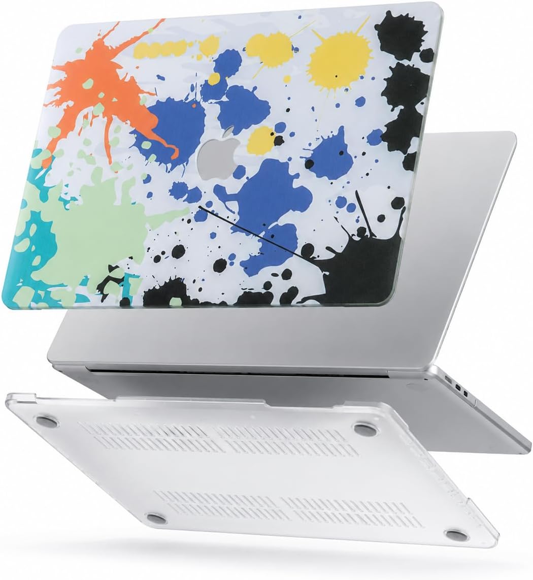 MacBook Pro 13 Renkli Desenli Kılıf A1706 A1989 A2159 A2251 A2289 A2338 M1 M2 Uyumlu İnce Hafif Sert Kapak Koruyucu Kılıf Karışık