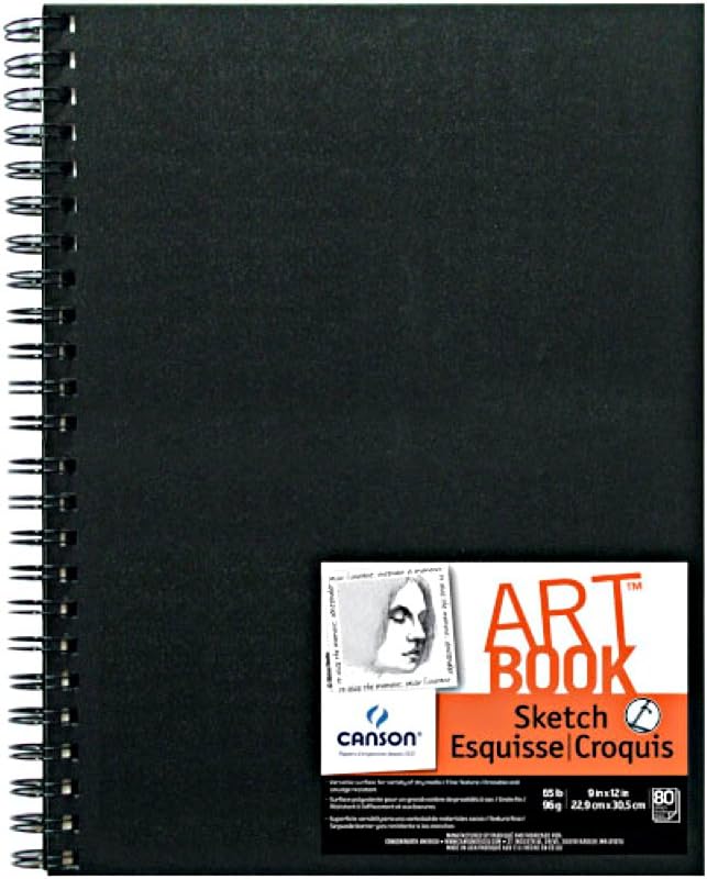 Artist Serisi Eskiz Defteri Kağıt Pedi, Kalem ve Kömür İçin, Asitsiz, Tel Ciltli, 29,5 kg, 9 x 12 İnç, 80 Yaprak