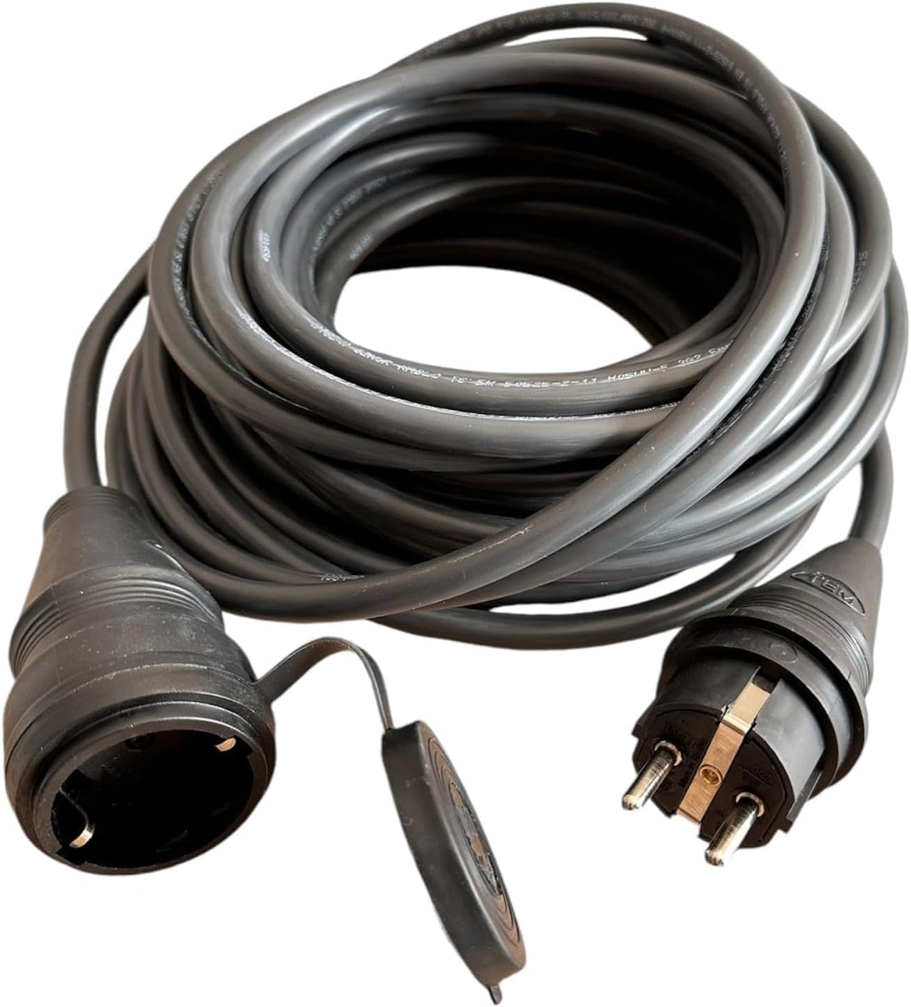 Evden Elektrikli Araba Şarj Uzatma Kablosu Topraklı%100 Bakır 3x2.5mm (SİYAH, 10 METRE) - Görsel 3