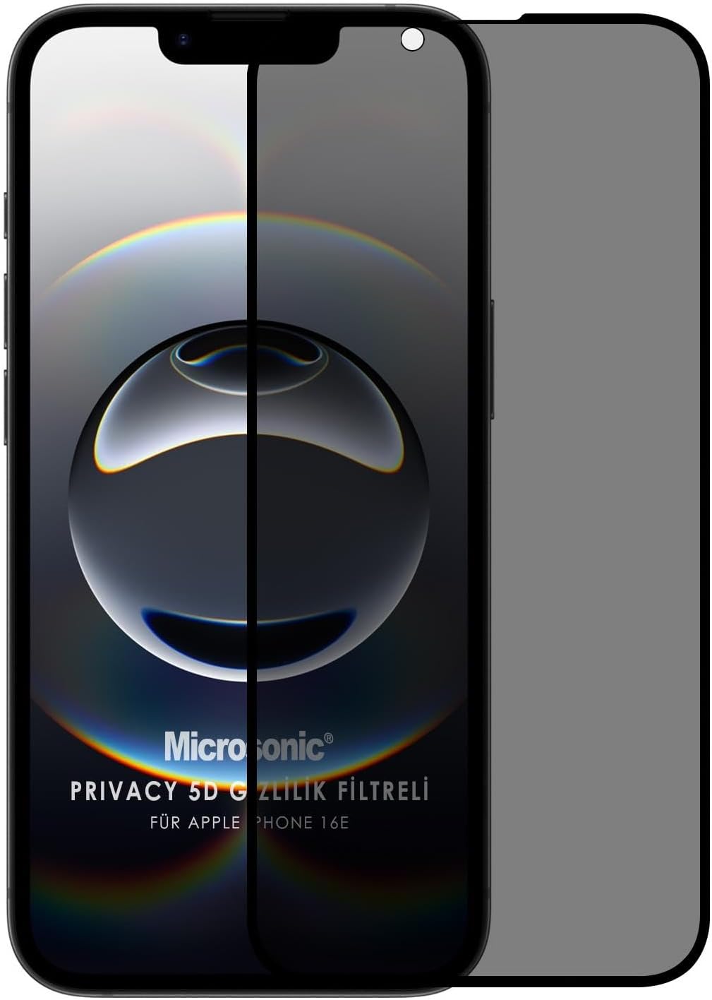 Alternative view of Apple iPhone 17e Privacy 5D Gizlilik Filtreli Cam Ekran Koruyucu Siyah [iPhone 17e ile Uyumlu Ekran Koruyucu - Siyah]