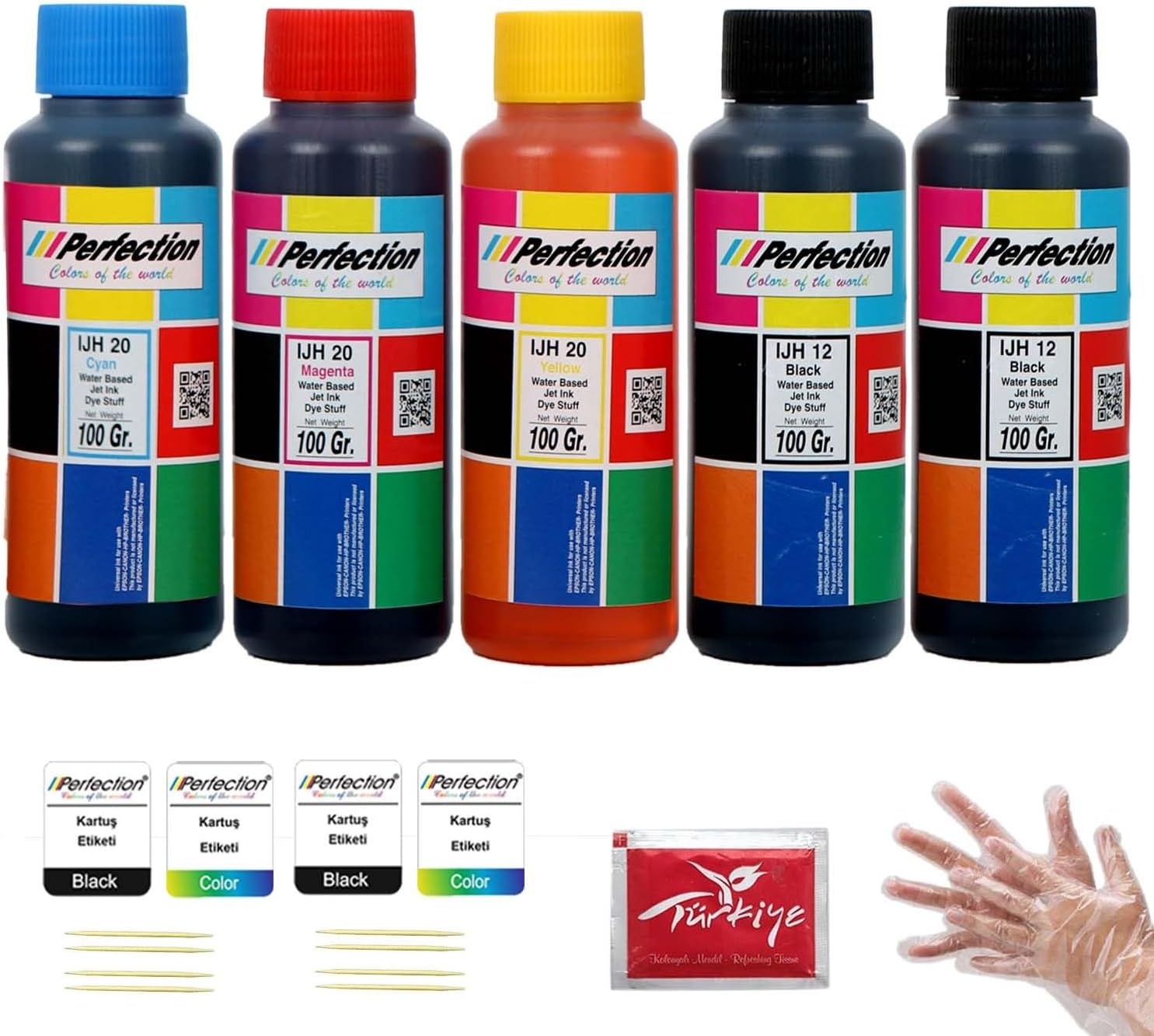 Alternative view of Uyumlu GI-40 GI-41 GI-46 CMYK Tanklı Yazıcı Mürekkep Seti̇ 5 x 100 gr.