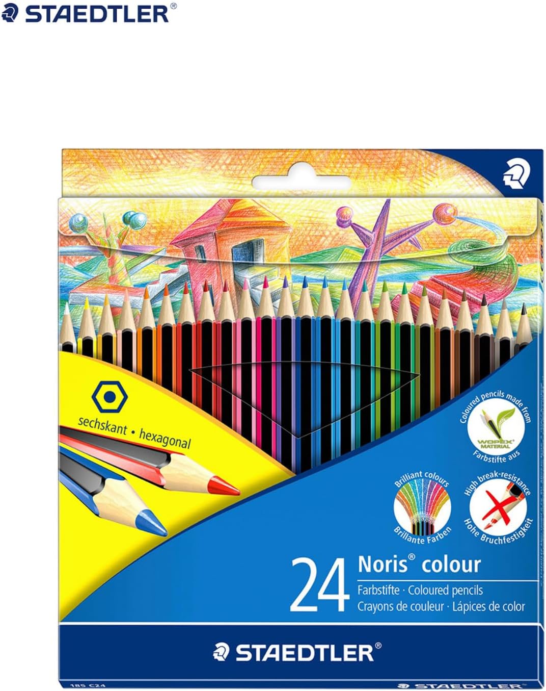 Noris Colour Kuru Boya Kalemi, 24 Renk, Altıgen Biçim - Görsel 3