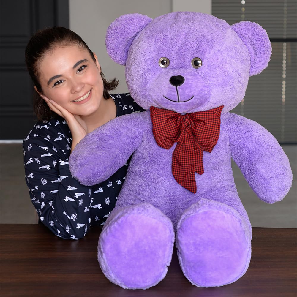 Özgüner Oyuncak 100 cm Dev Pelüş Ayı, Papyonlu ve Sevimli Büyük Boy Ayıcık, Yumuşak Sarılmalık Peluş, Sevgiliye Hediye - Görsel 3