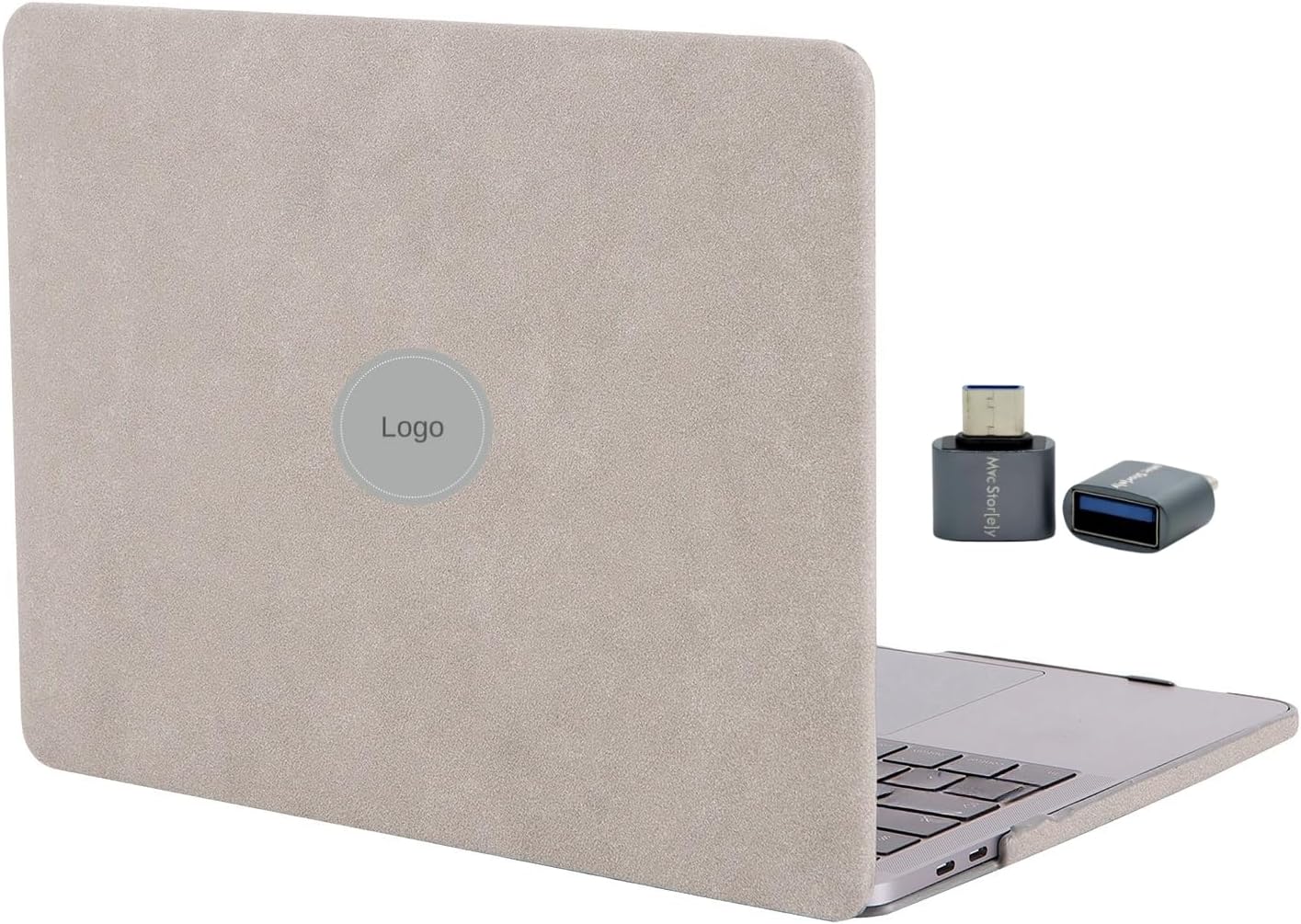 MacBook Air M1 Kılıfı A2337 Uyumlu 13.3 İnç Premium Süet Dokulu Kumaş Kaplama Hard Case A2179 A1932 Soft Touch Sert Koruyucu Kapak Çizilme Darbe Koruma Gri - Görsel 3