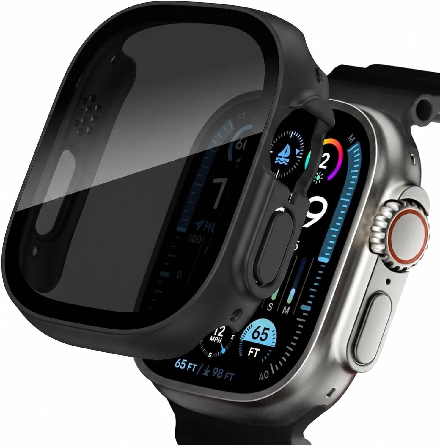 - Apple ile uyumlu Watch Ultra 1/2/3 49mm Pricvacy Hayalet Ekran ve Sert PC Kasa Koruyucu 32 - Görsel 3