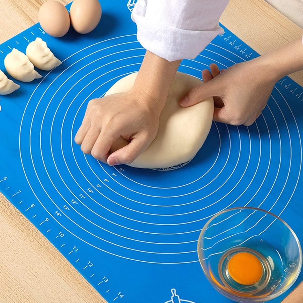 40 * 50 cm Silikon Ölçekli Kullanımı Kolay Hamur Açma Matı Ekmek Mantı Makarna Hamuru Yoğurma Matı - Görsel 3