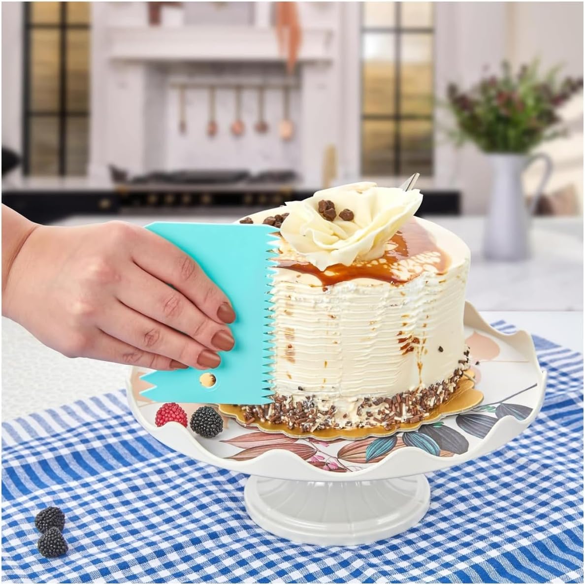 Alternative view of 3'lü Pasta Dekoratör Kesme Şekillendirme Sürme Seti - Pasta Hazırlama Aracı