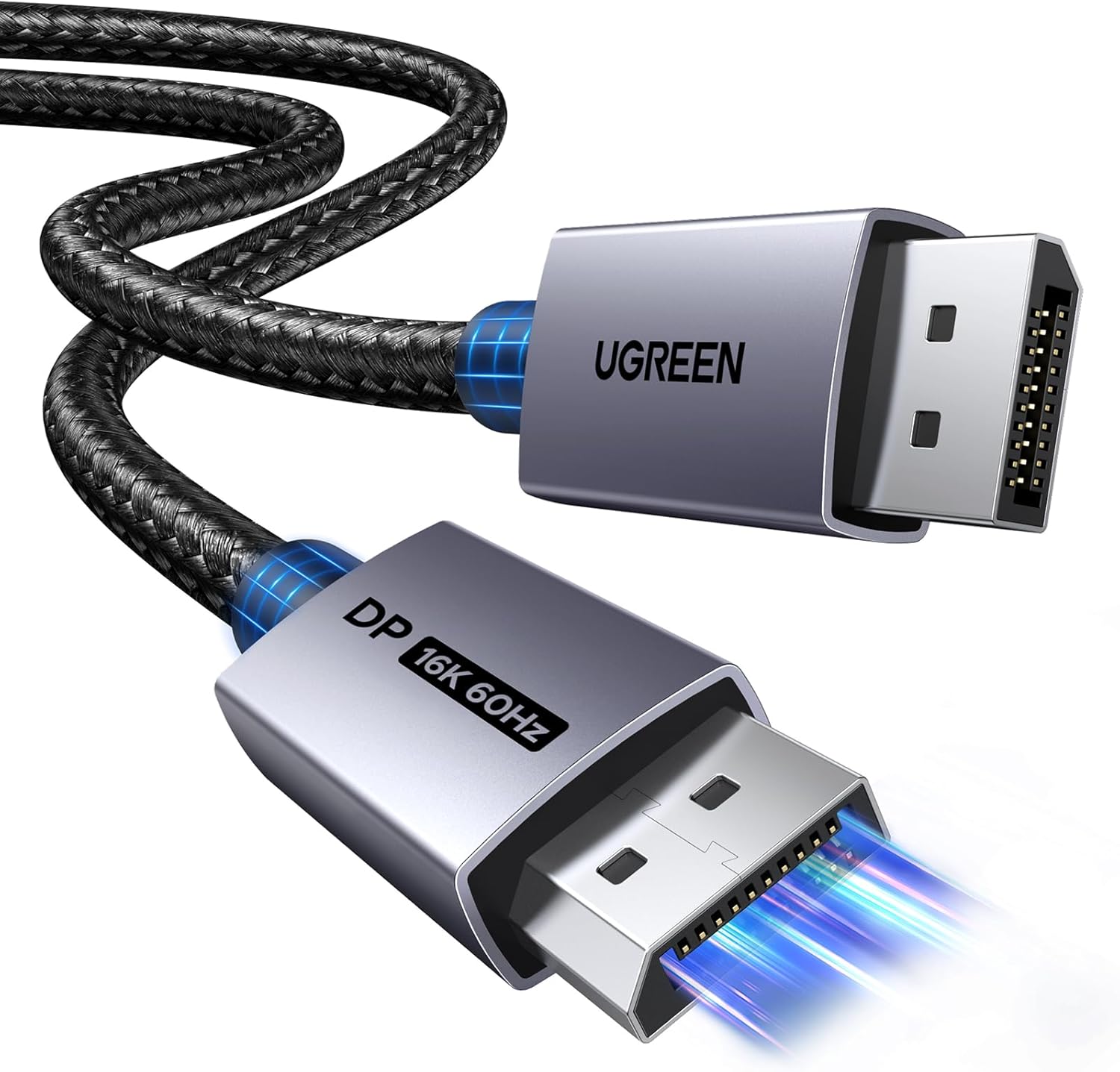 Alternative view of 80Gbps DisplayPort Kablosu 2.1 16K@60Hz 8K@240Hz 4K@480Hz Ekran Bağlantı Noktası Kablosu 3.3FT DP Kablosu HDR, HDCP2.3, DSC1.2a, FreeSync, G-Sync, Alu Örgü Uyumlu Monitör, Grafik RTX 5090 4090