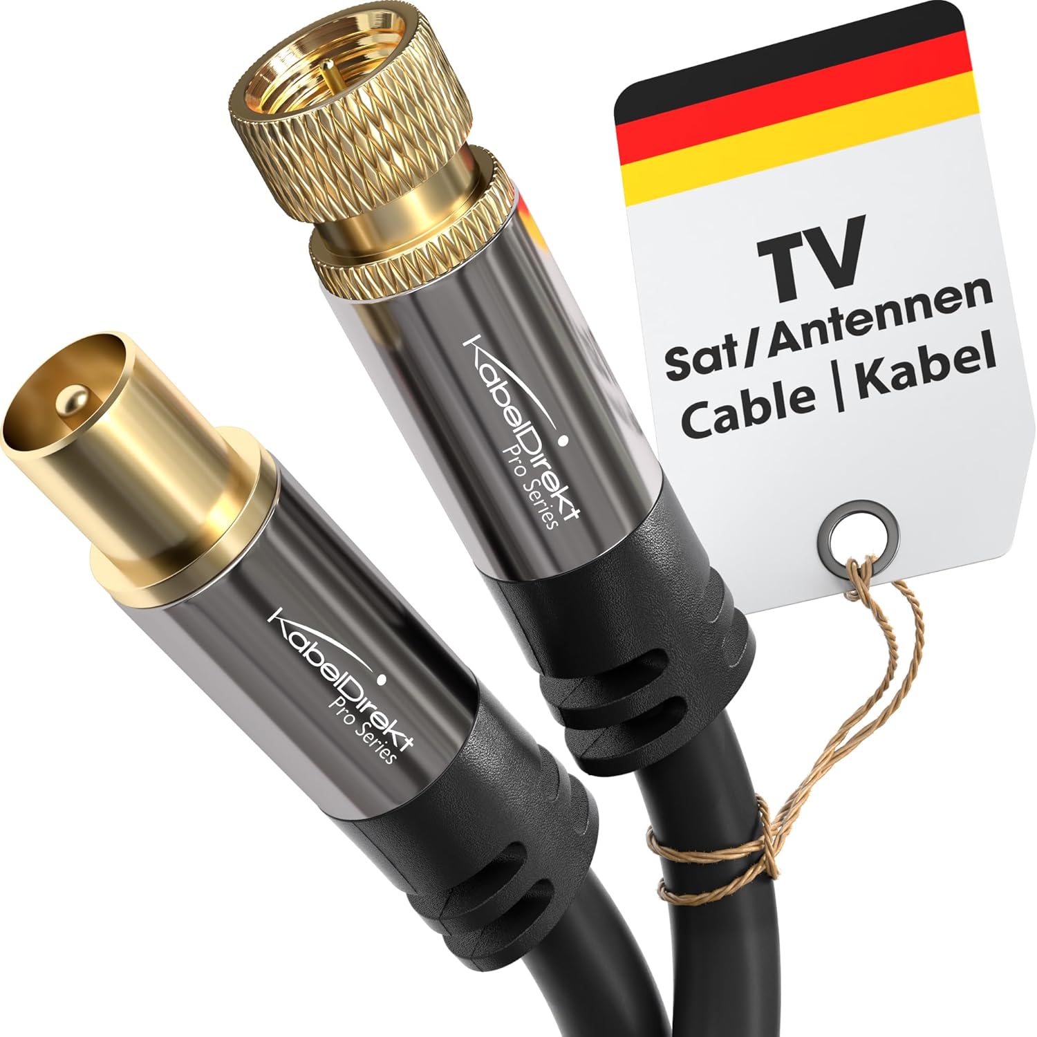 – SAT/TV kablosu – 2m (75 Ohm, F-fiş > koaksiyel fiş, TV, HDTV, radyo, DVB-T2, DVB-C, DVB-S, DVB-S2 için uygun koaksiyel kablo) - Görsel 3