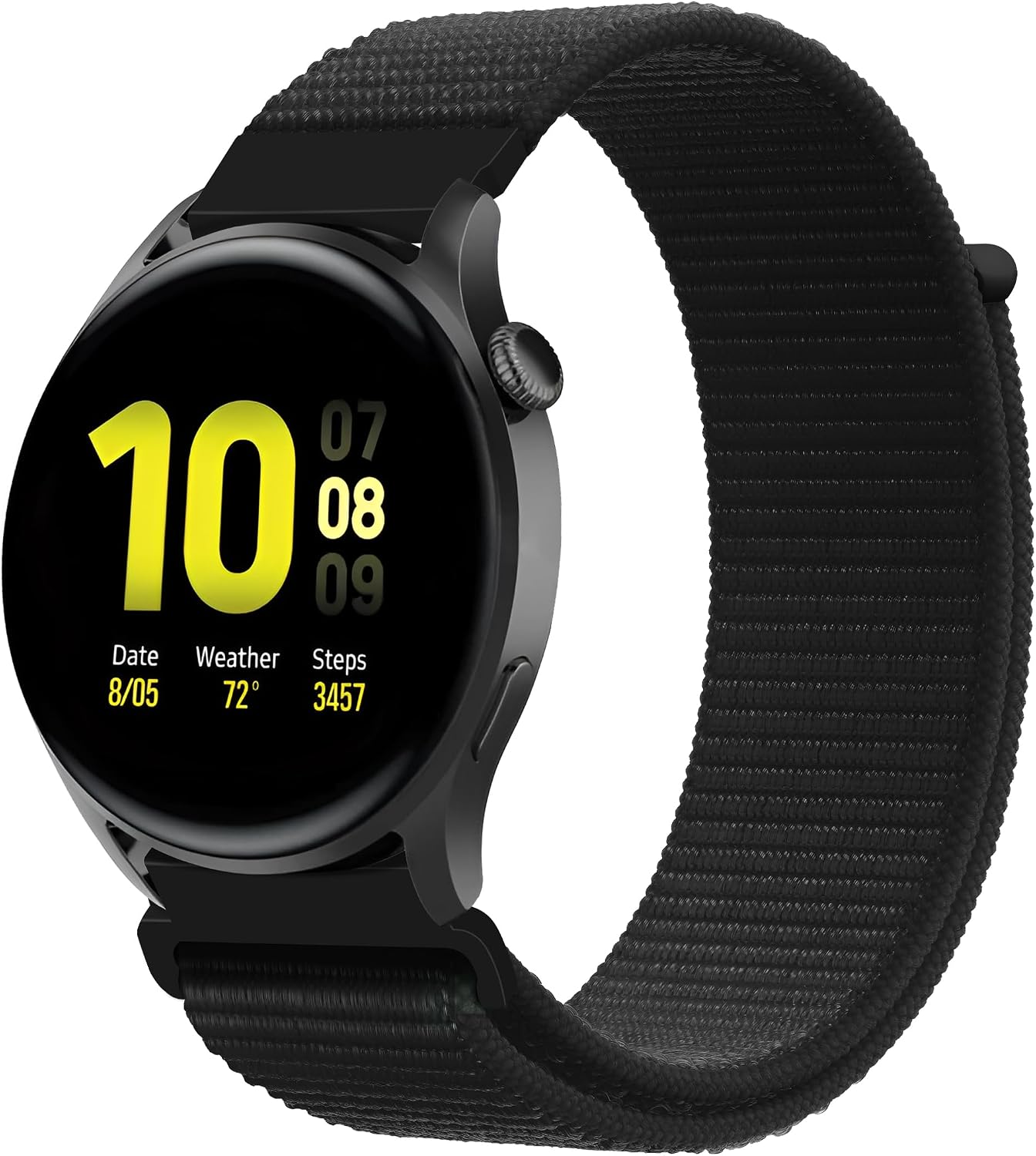 Galaxy Watch 7/6/5/4/FE Serisi (40mm/44mm), Watch 6/4 Classic (47mm/43mm/42mm) ve Watch 5 Pro (45mm) için Yumuşak ve Konforlu Hasır 20mm Naylon Kordon - Görsel 3