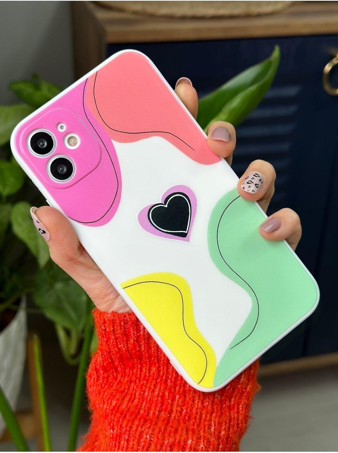 Iphone 11 ile Uyumlu (12 Görünümlü Köşeli) Içi Kadife Colormix Renkli Kılıf - Görsel 3