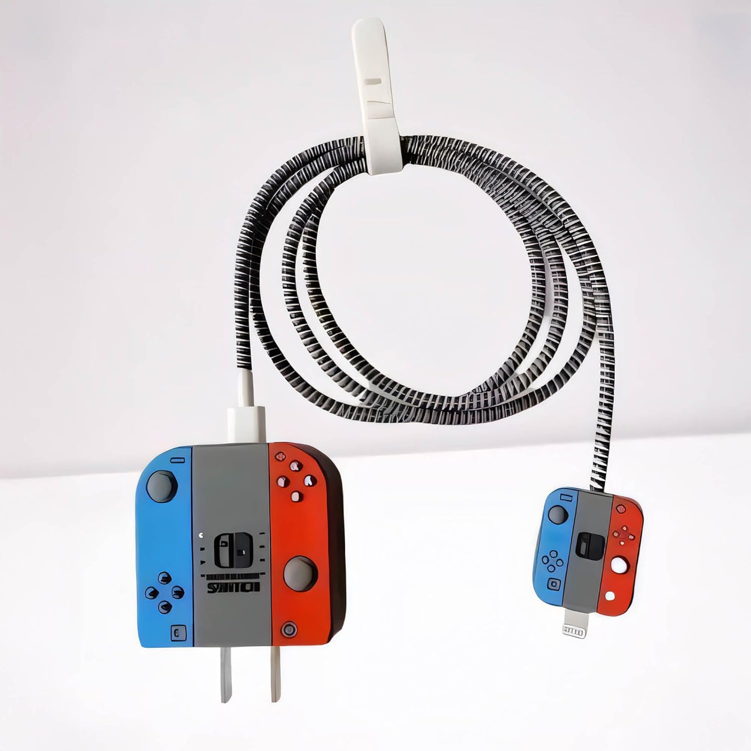 18w-20w Şarj Adaptörü ile Uyumlu Nintendo Switch Tasarımlı Şarj Başlığı ve Şarj Kablo Koruyucu Set – Renkli - Görsel 3