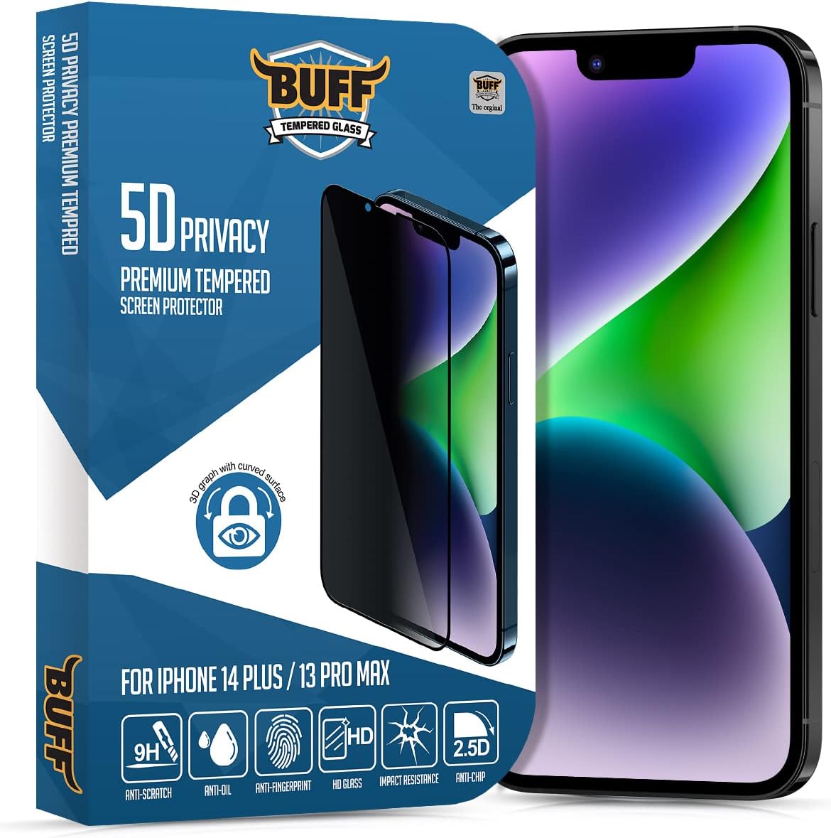 LABS iPhone 14 Plus/13 Pro Max 5D Privacy Ekran Koruyucu - Görsel 3