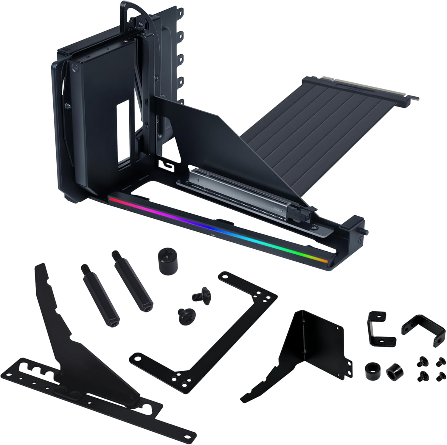 Lian Li ATX PC Kasası 4 Yuvalı Dikey GPU Kiti (VG4v4) - Premium Gen 5 Yükseltici Kablo PCI-E 5.0 x16-200mm, PCIe 3.0/4.0 Uyumlu, Ayarlanabilir Konum - Çoğu PC Kasasına Uyar (VG4v4 Siyah) - Görsel 3
