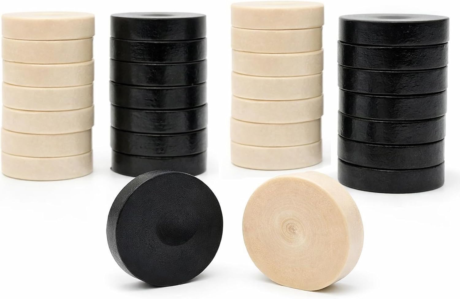Star Plastik Tavla Pulu 36 mm. – Siyah & Krem Plastik Tavla Taşı | 8 mm Kalınlık, Dayanıklı ve Pürüzsüz Yüzey, No:4 Pullar - Görsel 3