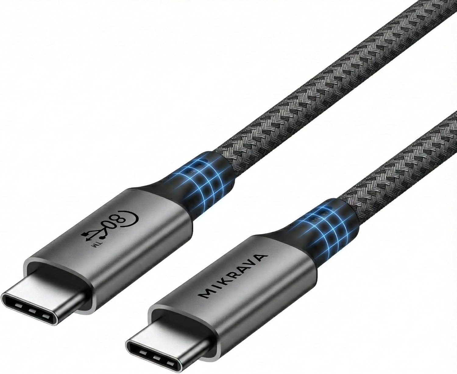 USB 4.0 V2.0, 80GBPS USB C Veri Kablosu, 240W USB C Şarj Kablosu, 8K@60hz 4K@240Hz 2K@360Hz Thunderbolt 5 Görüntü Kablosu, MacBook, Monitör, Docking İstasyonu, iPhone ile Uyumlu - 1 Metre - Görsel 2