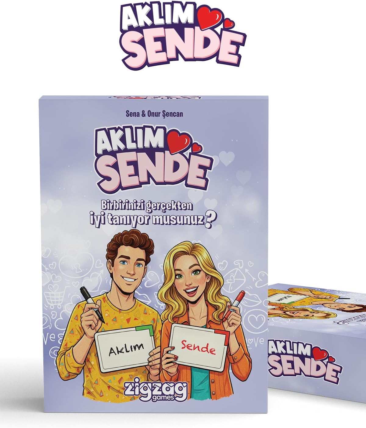 Aklım Sende, Çiftler için Eğlenceli Kart Oyunu, 2 Kişilik Aşk ve Uyum Testi Kart Oyunu Kutu Oyunu - Görsel 3